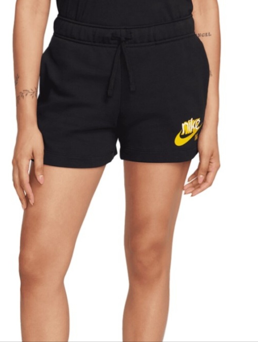 Nike Womens Club Fleece Short In Black/University Gold